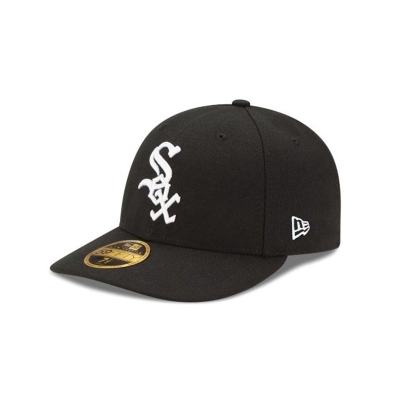 Black Chicago White Sox Hat - New Era MLB Authentic Collection Low Profile 59FIFTY Fitted Caps USA9042685